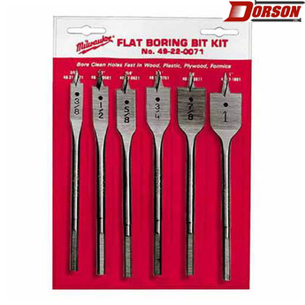 MILWAUKEE 6PC 6" Universal Flat Boring Bit Set